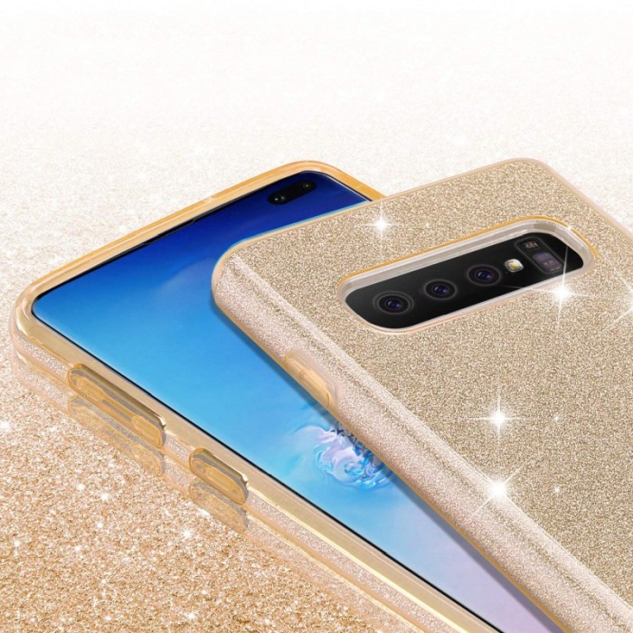 Husa pentru Samsung Galaxy S10 ,Bling Sparklyn, cu Glitter, auriu [3]