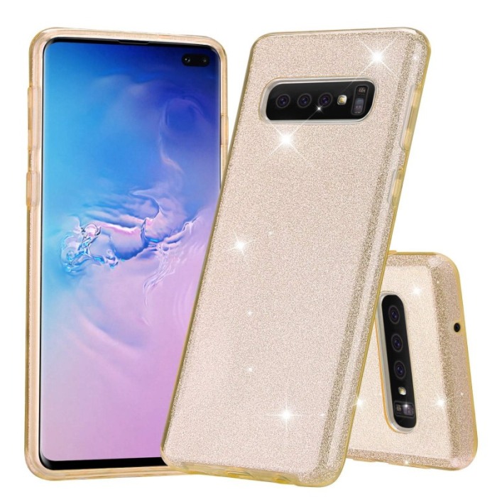 Husa pentru Samsung Galaxy S10 ,Bling Sparklyn, cu Glitter, auriu [4]