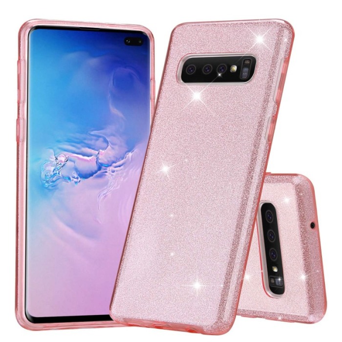 Husa pentru Samsung Galaxy S10 PLus ,Bling Sparklyn, cu Glitter, roz [3]