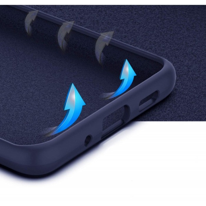 Husa pentru Samsung Galaxy S20 Plus , albastru inchis, Liquid Silicone,captusita cu microfibra,marime 6.7 inch,Doty [3]