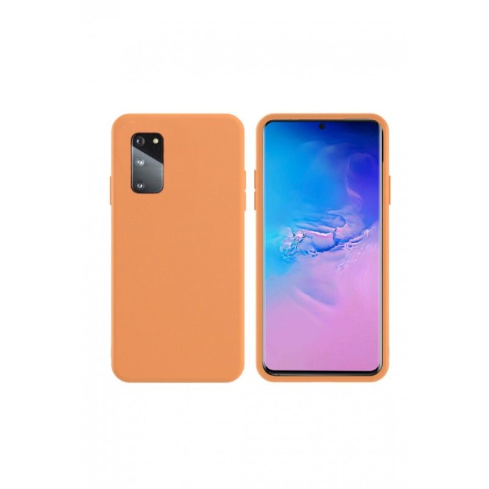 Husa pentru Samsung Galaxy S20 , portocaliu inchis, Liquid Silicone,captusita cu microfibra,marime 6.2 inch,Doty [3]
