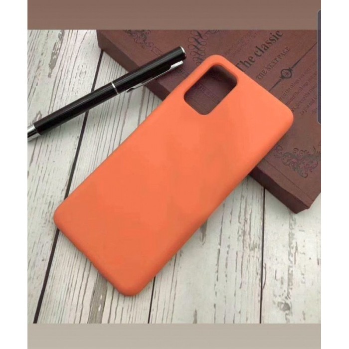 Husa pentru Samsung Galaxy S20 , portocaliu inchis, Liquid Silicone,captusita cu microfibra,marime 6.2 inch,Doty [2]
