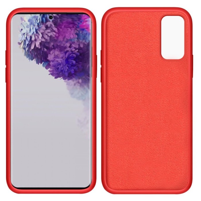 Husa pentru Samsung Galaxy S20 , rosu, Liquid Silicone,captusita cu microfibra,  marime 6.2 inch,Doty [3]