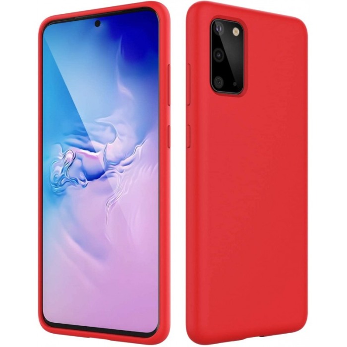 Husa pentru Samsung Galaxy S20 , rosu, Liquid Silicone,captusita cu microfibra,  marime 6.2 inch,Doty [5]
