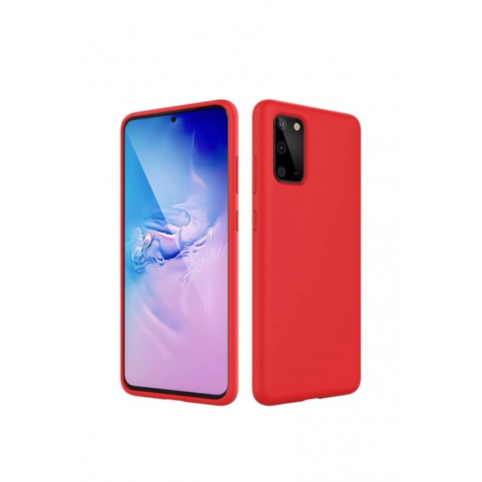 Husa pentru Samsung Galaxy S20 , rosu, Liquid Silicone,captusita cu microfibra,  marime 6.2 inch,Doty [9]