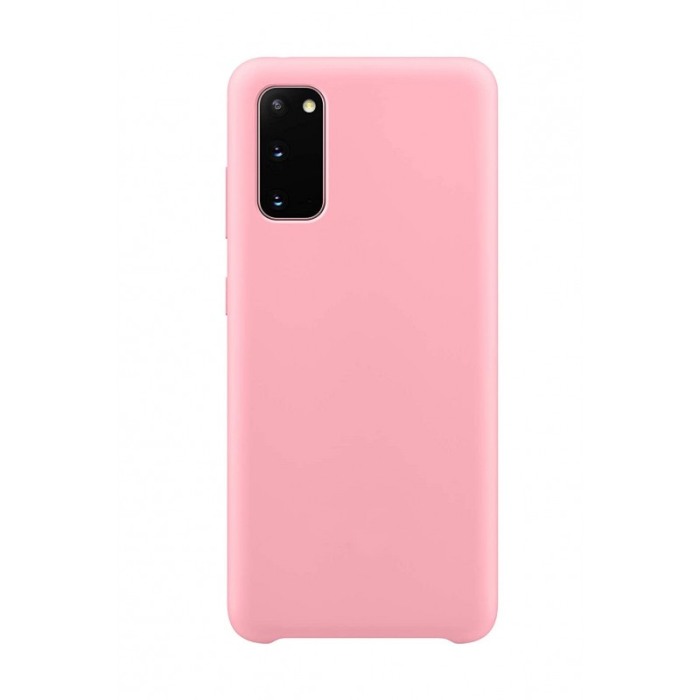 Husa pentru Samsung Galaxy S20 , roz deschis, Liquid Silicone,captusita cu microfibra,marime 6.2 inch,Doty [1]