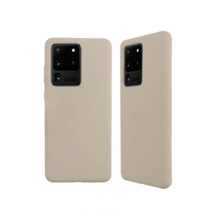 Husa pentru Samsung Galaxy S20 Ultra , bej inchis, Liquid Silicone,captusita cu microfibra,marime 6.9 inch,Doty [2]