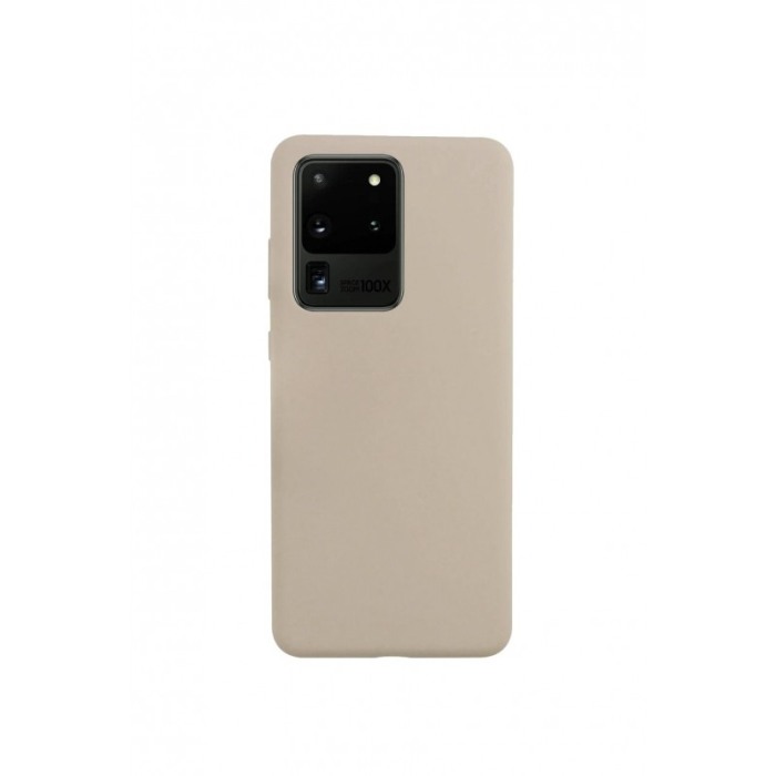 Husa pentru Samsung Galaxy S20 Ultra , bej inchis, Liquid Silicone,captusita cu microfibra,marime 6.9 inch,Doty [1]