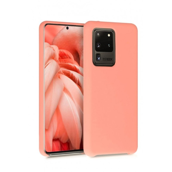 Husa pentru Samsung Galaxy S20 Ultra , corai, Liquid Silicone,captusita cu microfibra,marime 6.9 inch,Doty [3]