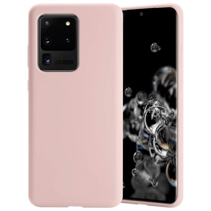 Husa pentru Samsung Galaxy S20 Ultra,crem,  captusita cu microfibra, Liquid Silicone, 6.9 inch [4]