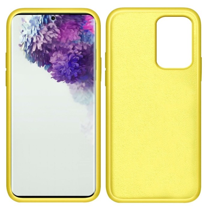 Husa pentru Samsung Galaxy S20 Ultra,galben,  captusita cu microfibra, Liquid Silicone, 6.9 inch [3]