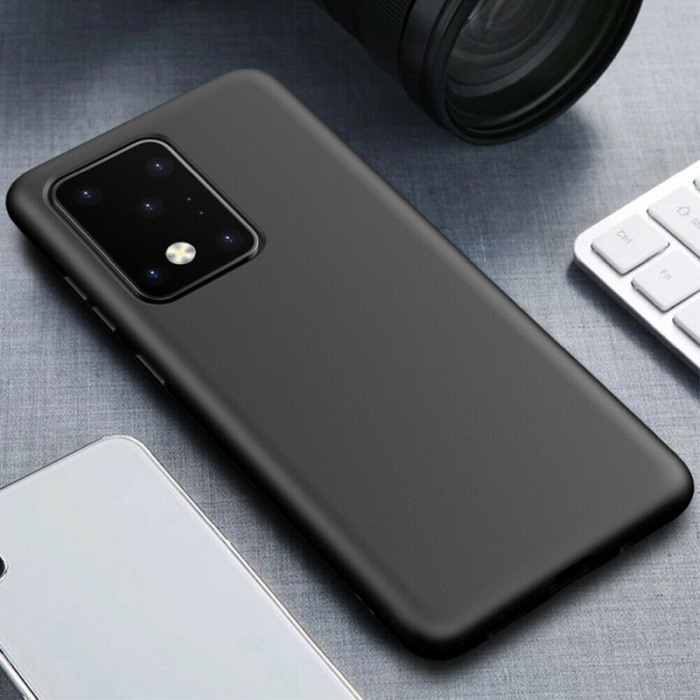 Husa pentru Samsung Galaxy S20 Ultra,negru,  captusita cu microfibra, Liquid Silicone, 6.9 inch [4]