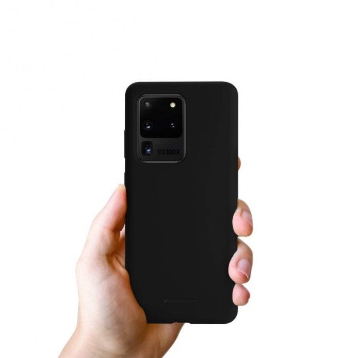 Husa pentru Samsung Galaxy S20 Ultra,negru,  captusita cu microfibra, Liquid Silicone, 6.9 inch [6]