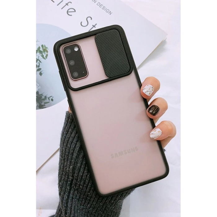 Husa pentru Samsung S20,6.2 inch, subtire , material rezistent, capac glisant pentru protectia camerei, negru,doty [3]