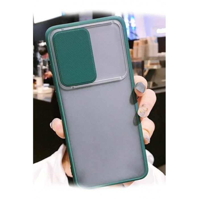 Husa pentru Samsung S20 ,6.2 inch, subtire , material rezistent, capac glisant pentru protectia camerei, verde inchis,doty [4]