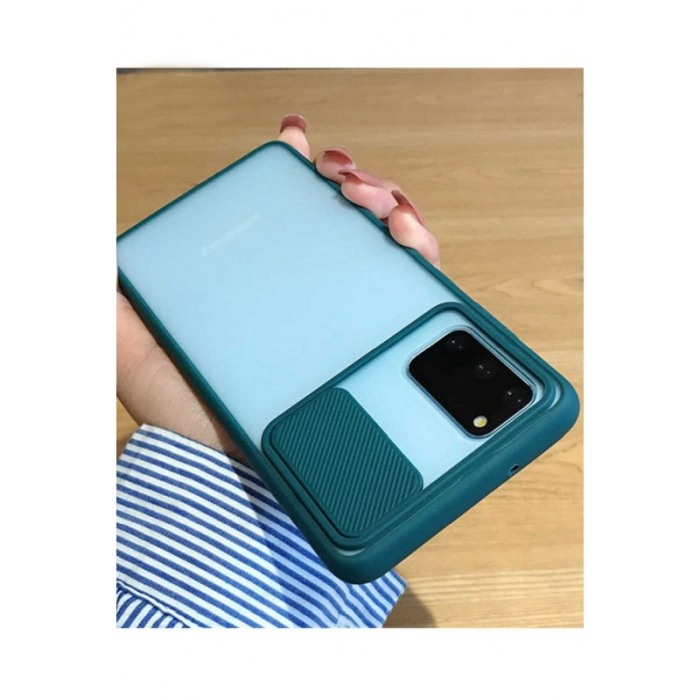 Husa pentru Samsung S20 ,6.2 inch, subtire , material rezistent, capac glisant pentru protectia camerei, verde inchis,doty [3]