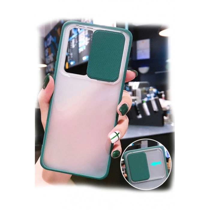 Husa pentru Samsung S20 ,6.2 inch, subtire , material rezistent, capac glisant pentru protectia camerei, verde inchis,doty [5]