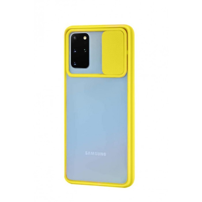 Husa pentru Samsung S20 Ultra 6.9 inch,spate transparent ,material rezistent, capac glisant pentru protectia camerei,galben [5]