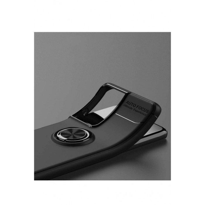 Husa pentru Samsung S21 Ultra , suport tip inel cu rotatie de 360 grade, Liquid Silicone, 6.9 inch, negru [3]