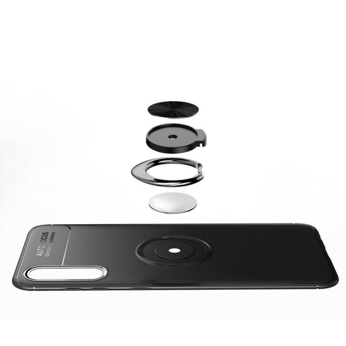 Husa Samsung  Galaxy A40  , negru , Suport tip Inel,Inel cu rotatie de 360 grade, Liquid Silicone [4]