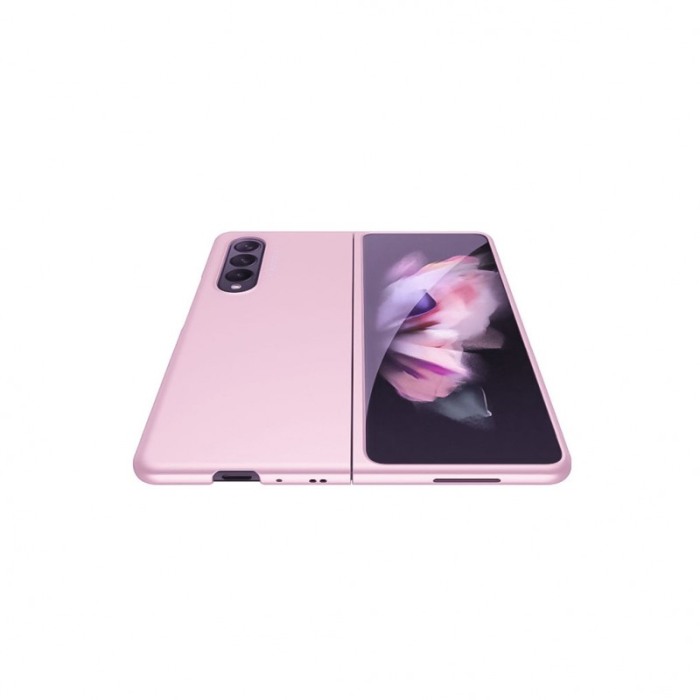 Husa SlimFold pentru Samsung Galaxy Z Fold 3, decupaje precise, material dur, roz deschis [3]