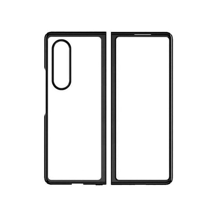 Husa TransFold compatibila cu Samsung Galaxy Z Fold 3, decupaje precise, material dur, transparenta cu margini negre [1]