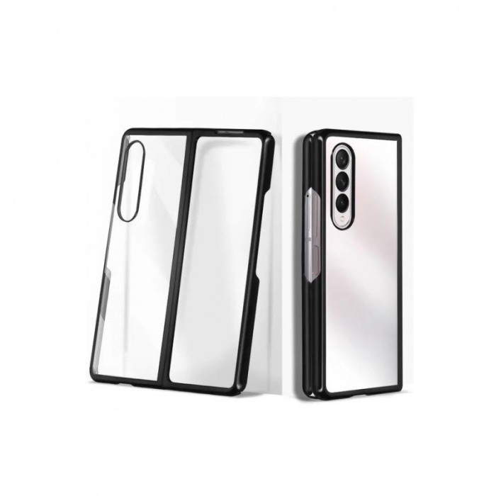 Husa TransFold compatibila cu Samsung Galaxy Z Fold 3, decupaje precise, material dur, transparenta cu margini negre [5]