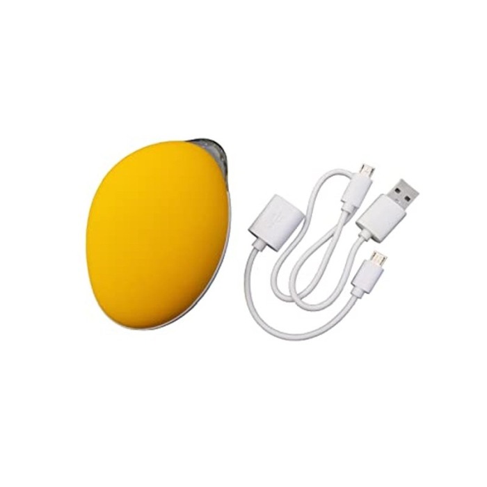 Incalzitor electric pentru maini Warm Fruit 2 in 1, Power Bank, 4000 mAH, forma de lamaie,design modern,textura mata,snur inclus [5]