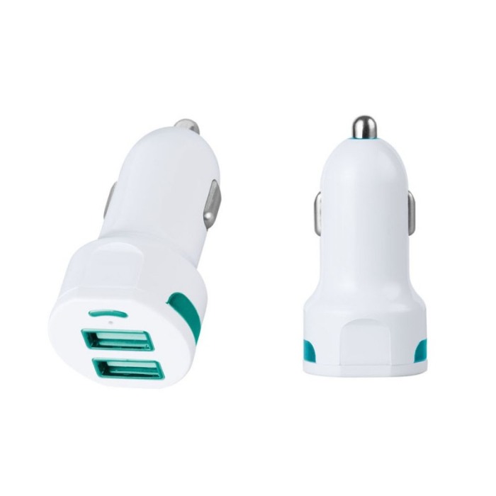 Incarcator auto 2 x USB slim fit , fast charging 2.4 A,culoare Alb [2]
