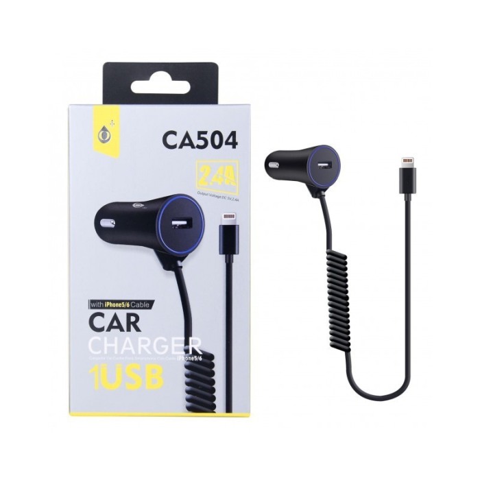 Incarcator Auto Oneplus Ca504 2.a Amperi Cu Cablu Lightning + Port Usb Negru [2]