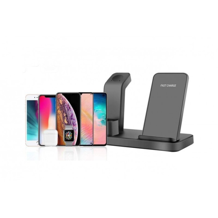 Incarcator premium de birou 3 in 1,Fast Charger,wireless, suporta incarcarea a 3 dispozitive iPhone / Apple Watch / AirPods,desi [5]