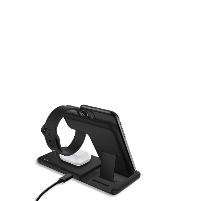 Incarcator premium inteligent 4 in 1, wireless, suporta incarcare a 4 dispozitive, 3 platforme wireless si un dock lighting,desi [3]