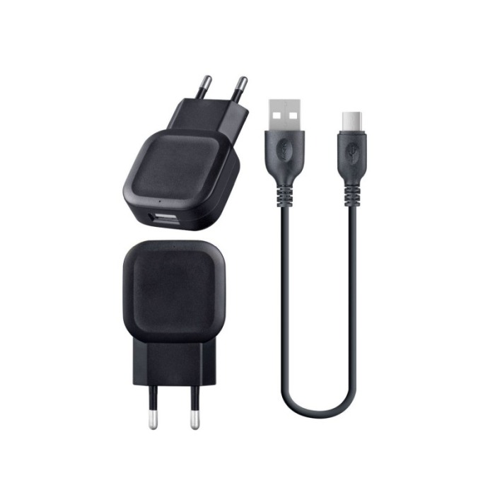 Incarcator retea Universal  , MicroUSB, 2.1A,  incarcator priza si cablu Negru [2]
