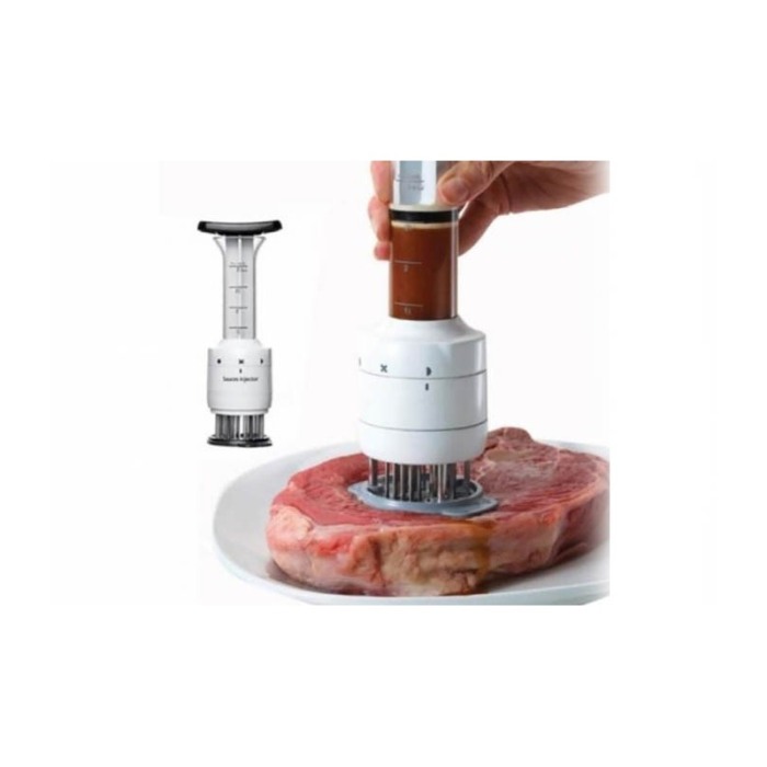 Injector de sos Tender pentru fragezirea carnii,27 de lame si 3 ace pentru injectare, cilindru gradat,diferite setari de adancim [3]