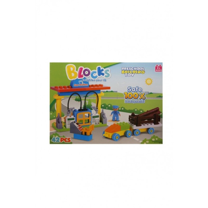Joc de construit , model benzinarie, 42 de piese, multicolor, Doty [2]