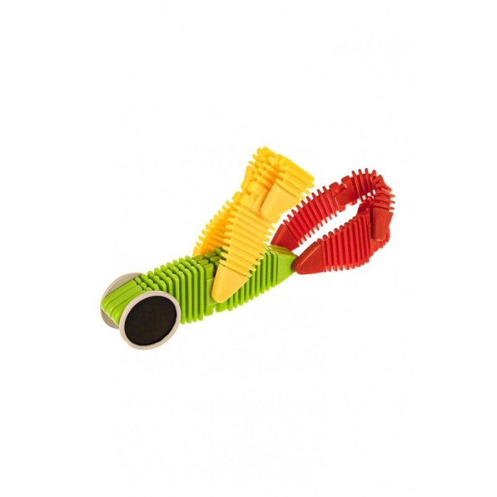 Joc FelxibelBlocks, creativ, cu 8 piese din silicon flexibil cu magnet si inchidere zip, 4 dicuri metalice, Doty® [1]
