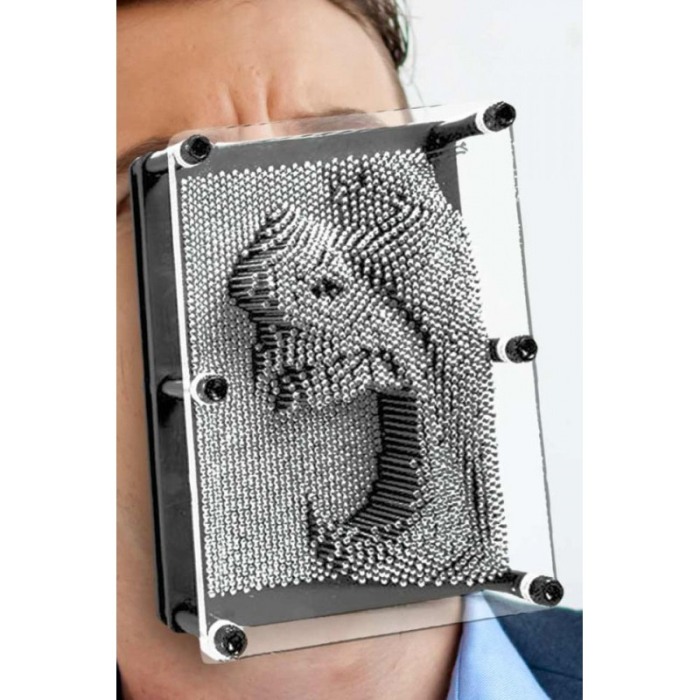 Jucarie 3D Metalic SculptArt, tip tablou, creativa, educativa , negru/argintiu, 12x12 cm [7]