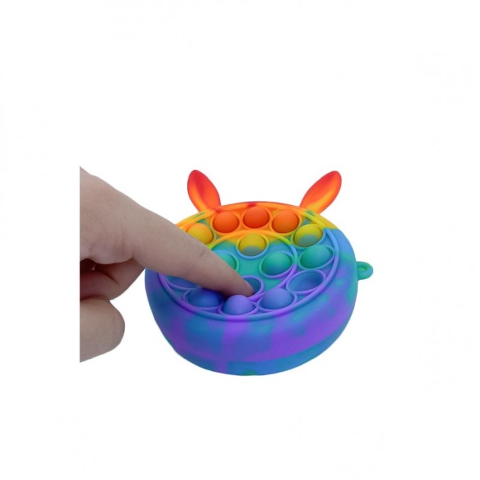Jucarie antistres Bunny Style Pop,tip gentuta pentru copii, lant inclus,interactiva,10 cm , multicolor, [4]