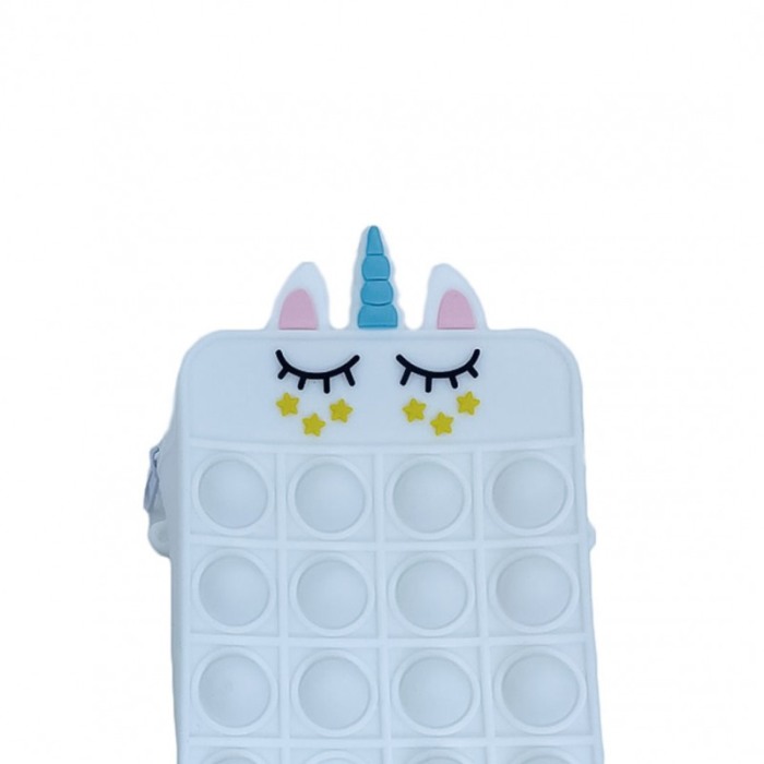 Jucarie antistres Unicorn Style Pop,tip gentuta pentru copii, bareta inclusa,interactiva,14x9 cm, alb [4]