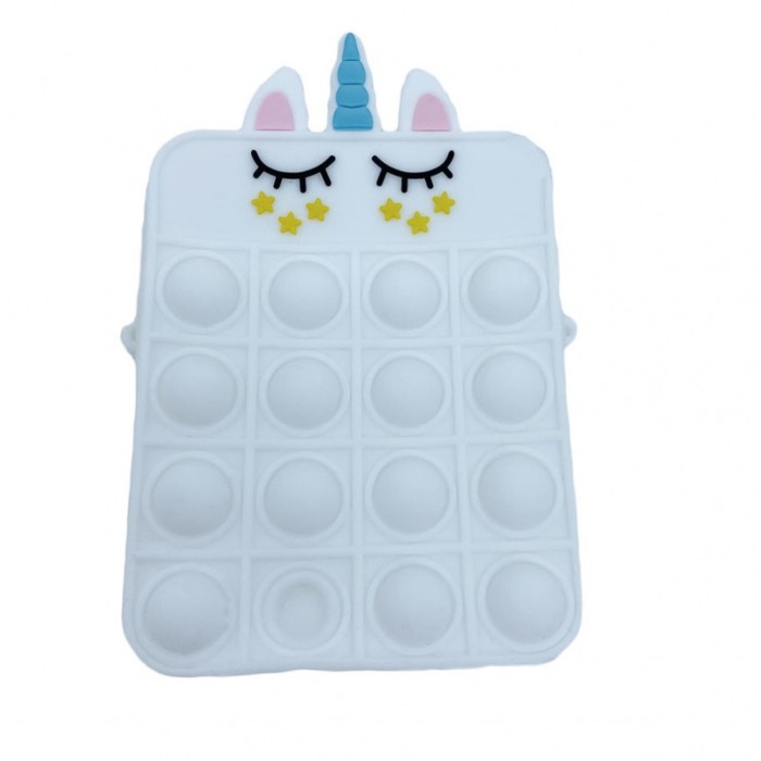 Jucarie antistres Unicorn Style Pop,tip gentuta pentru copii, bareta inclusa,interactiva,14x9 cm, alb [3]