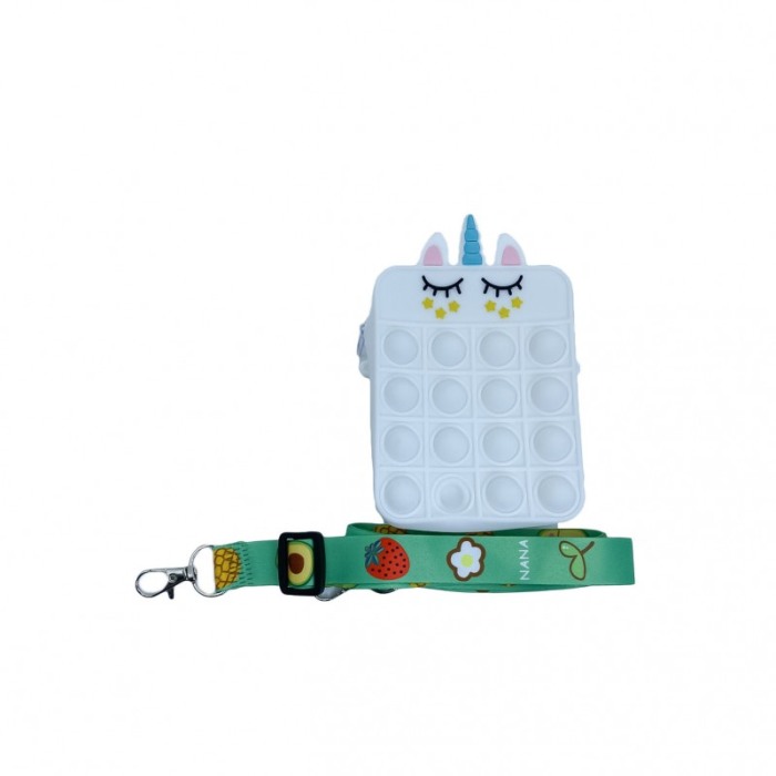 Jucarie antistres Unicorn Style Pop,tip gentuta pentru copii, bareta inclusa,interactiva,14x9 cm, alb [1]