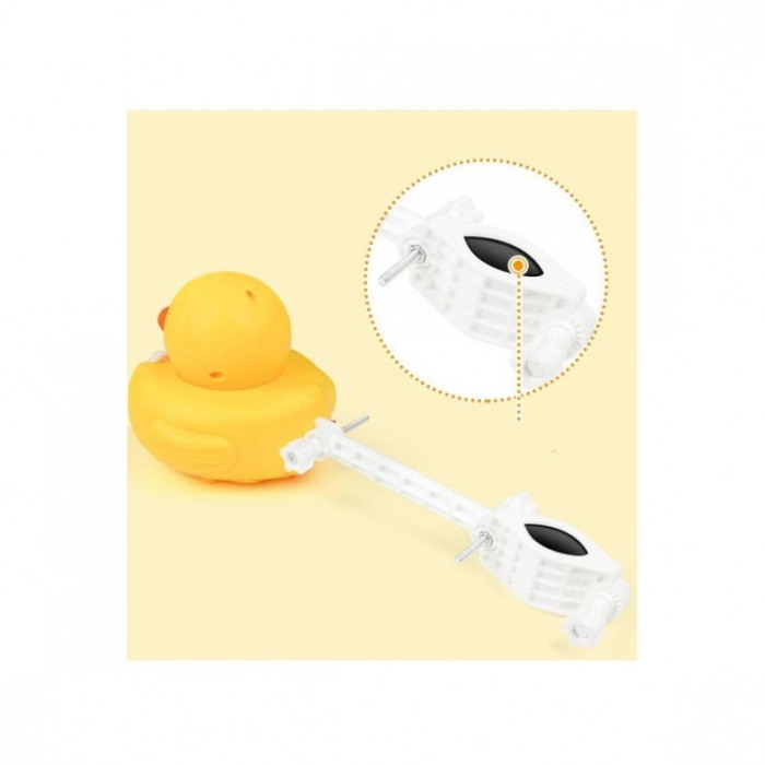 Jucarie automata de facut baloane Ride Duck, interactiva, pentru bicicleta, usor de montat, galben, 13x12 cm [4]