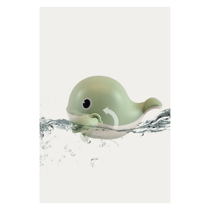 Jucarie de baie distractiva LittleSwimmer, forma balena, nu necesita baterii, 11 cm, verde, Doty®️ [2]