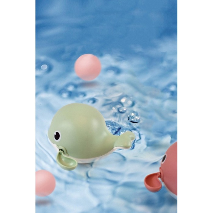 Jucarie de baie distractiva LittleSwimmer, forma balena, nu necesita baterii, 11 cm, verde, Doty®️ [3]