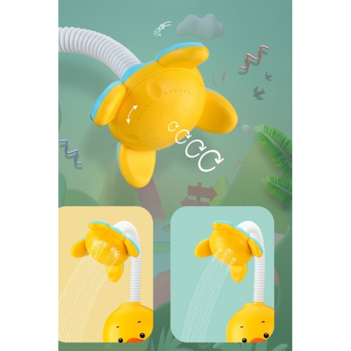 Jucarie de baie electrica tip para de dus DuckyBath, distractiva, design atractiv, galben, Doty®️ [5]