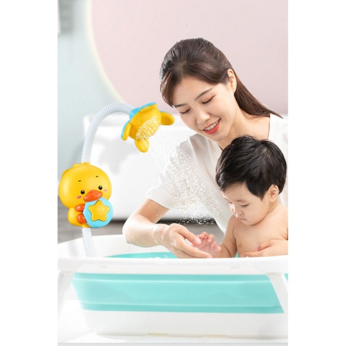 Jucarie de baie electrica tip para de dus DuckyBath, distractiva, design atractiv, galben, Doty®️ [4]