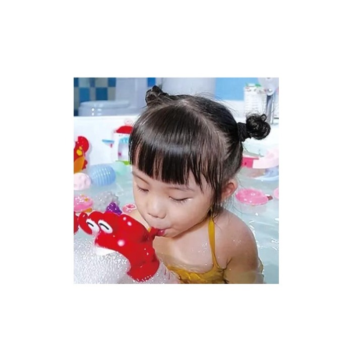 Jucarie de facut baloane de sapun BoobleCrab, interactiva, manuala, distractiva, rosu, 20 cm, Doty®️ [5]