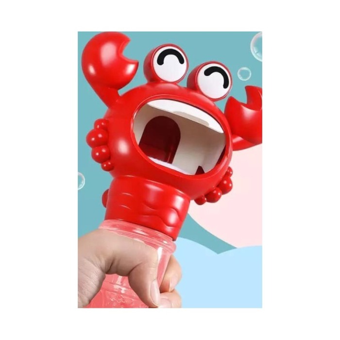 Jucarie de facut baloane de sapun BoobleCrab, interactiva, manuala, distractiva, rosu, 20 cm, Doty®️ [4]
