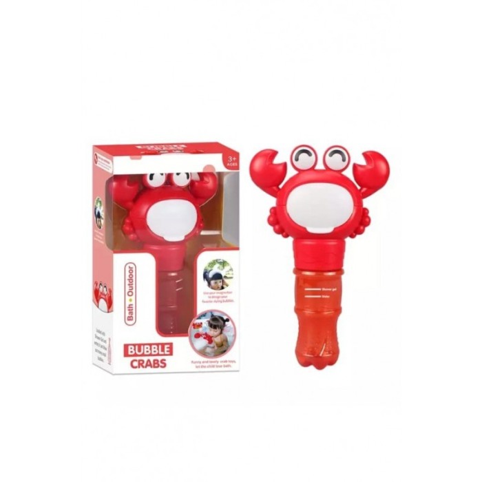 Jucarie de facut baloane de sapun BoobleCrab, interactiva, manuala, distractiva, rosu, 20 cm, Doty®️ [3]