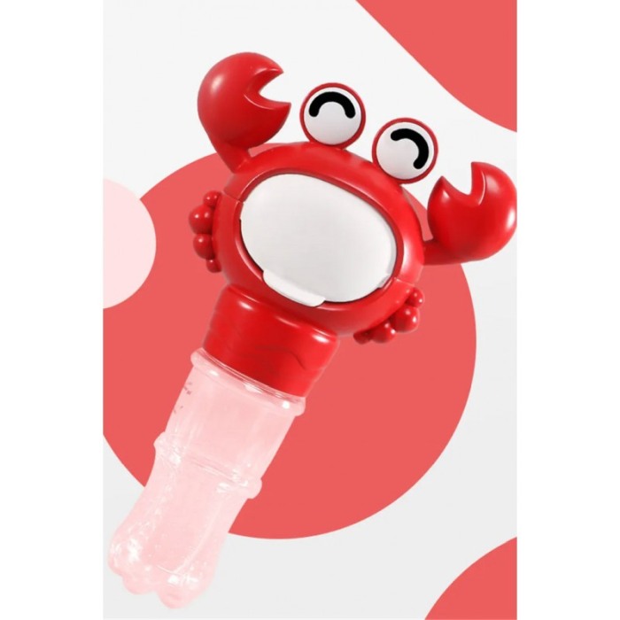 Jucarie de facut baloane de sapun BoobleCrab, interactiva, manuala, distractiva, rosu, 20 cm, Doty®️ [2]